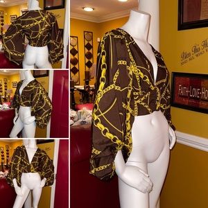 Balloon Sleeves Crop Top